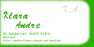 klara andre business card