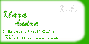 klara andre business card